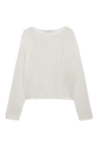 Pull crochet manches longues - Blanc