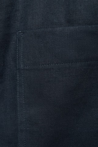 Surchemise 100 % lin poches - Bleu marine
