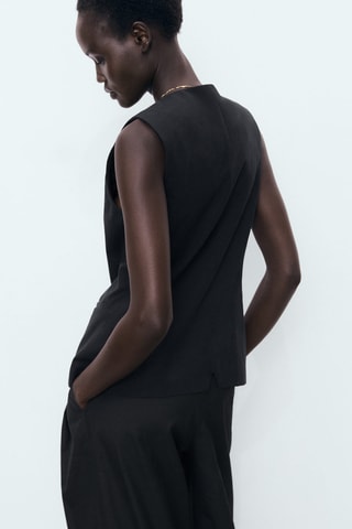 Gilet costume boutons - Noir