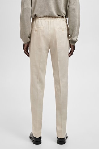 Pantalon costume Salerno 100 % lin slim fit - Écru