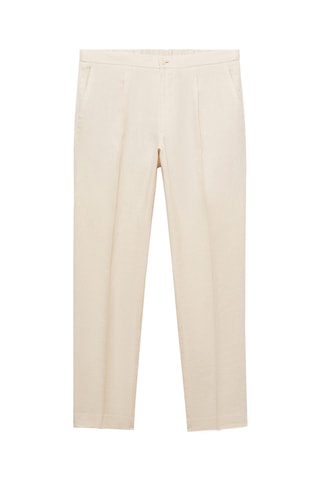 Pantalon costume Salerno 100 % lin slim fit - Écru