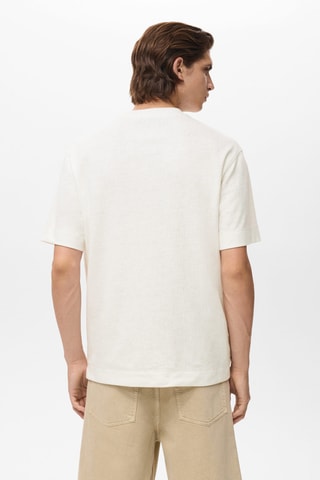 T-shirt coton texturé - Blanc