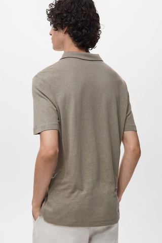 Polo lin slim-fit - Marron
