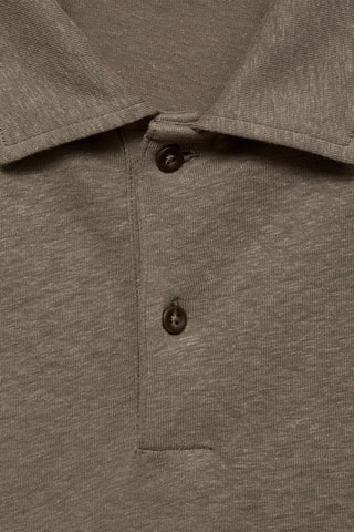 Polo lin slim-fit - Marron