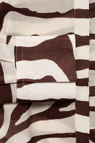 Chemise fluide imprimé zèbre - Écru