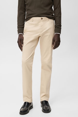 Pantalon Barna slim-fit en sergé - Écru