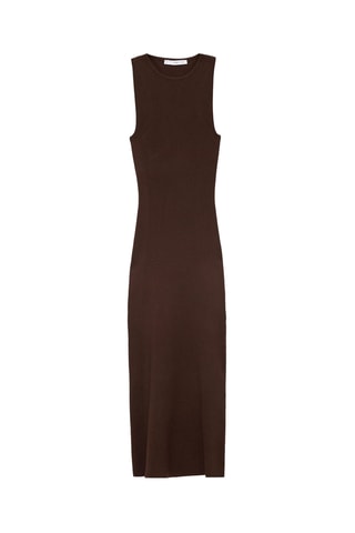 Robe maille emmanchures américaines - Marron