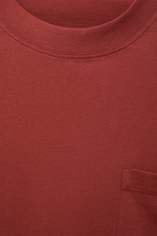 T-shirt 100 % coton boxy-fit avec poche - Rouge