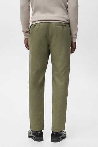 Pantalon slim fit lin cordon - Kaki