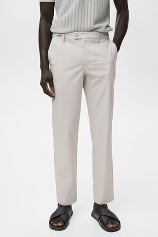 Pantalon slim-fit 100 % coton - Gris