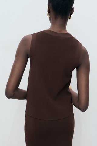 Gilet maille fine - Marron