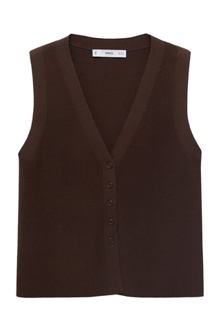 Gilet maille fine - Marron