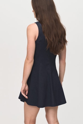 Robe effet denim nœuds - Bleu