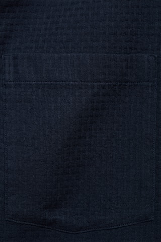 Chemise 100 % coton seersucker carreaux - Bleu marine
