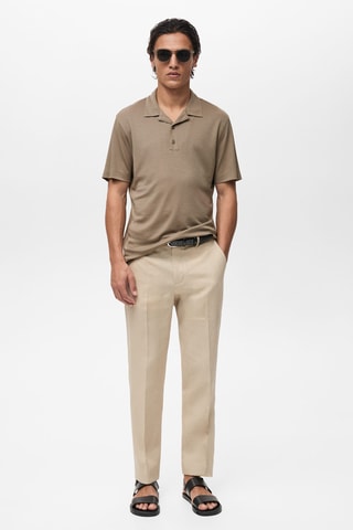 Polo col bowling en lyocell - Gris