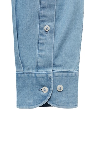 Chemise chambray 100 % coton - Bleu clair