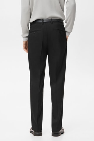 Pantalon de costume droit à pinces - Noir