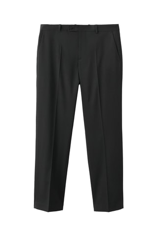 Pantalon de costume droit à pinces - Noir