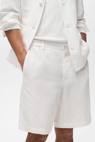 Bermuda lyocell slim-fit - Blanc
