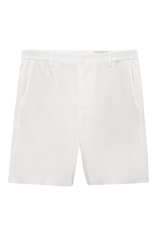Bermuda lyocell slim-fit - Blanc