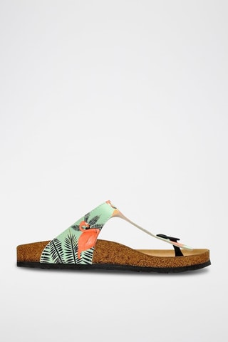 Chanclas Be A Flamingo - Blanco y verde claro