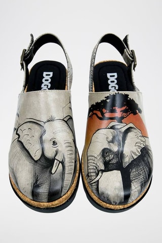 Sandalias de cuña Sunset Animals - Negro y blanco