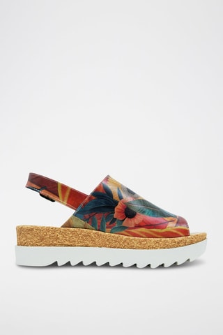 Sandalias de cuña Blooming Dog - Azul y beige