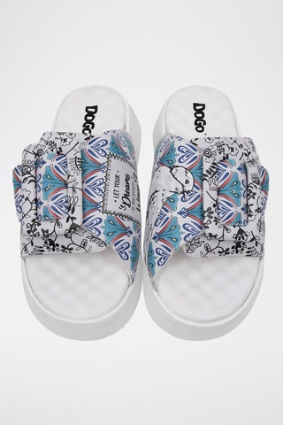 Sandalias de piel vegana Let Your Dreams Be Your Wings - Azul y blanco
