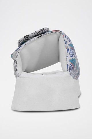 Sandalias de piel vegana Let Your Dreams Be Your Wings - Azul y blanco