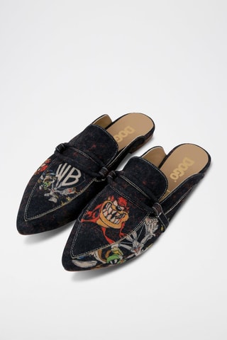 Zuecos de piel vegana Taz Looney Tunes - Negro