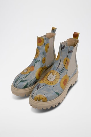 Bottines Chelsea en cuir vegan Cat Flower  - Multicolore