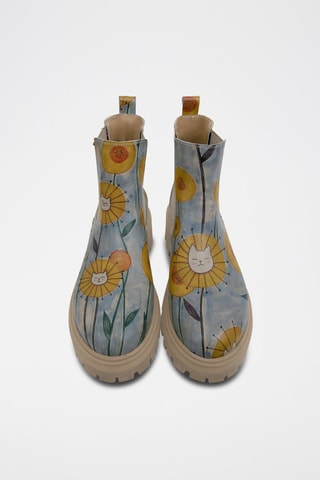 Bottines Chelsea en cuir vegan Cat Flower  - Multicolore