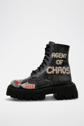 Botines de piel vegana con plataforma Agent of Chaos  - Multicolor