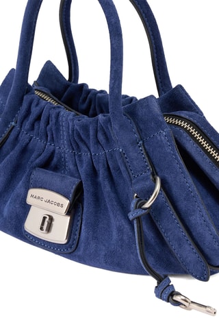 Sac porté épaule en cuir suédé Cristina - Bleu marine