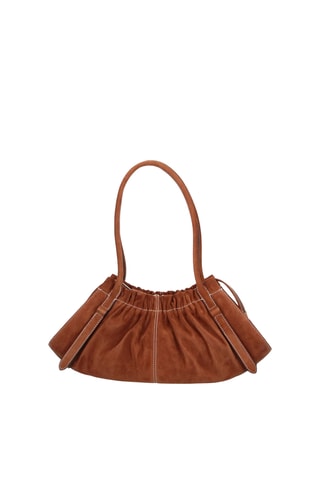 Sac porté épaule en cuir de veau Cristina - Camel