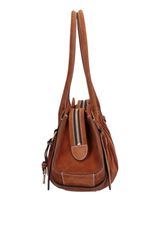 Sac porté épaule en cuir de veau Cristina - Camel