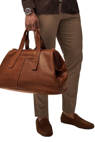 Leren Reistas Kayden Duffle - Bruin