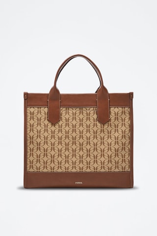 Leren Shopper Kylie Tote - Bruin en Beige
