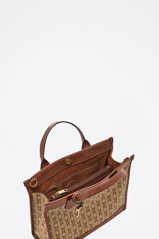 Leren Shopper Kylie Tote - Bruin en Beige