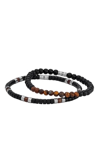2 armbanden - Zwart en Bruin