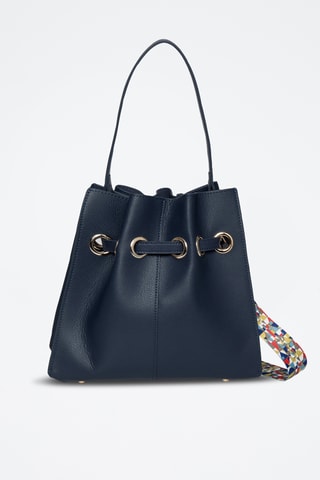 Borse a secchiello in pelle Paradis - Navy