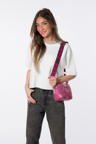 Borsa a tracolla in pelle Parker - Fucsia