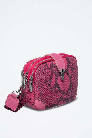 Borsa a tracolla in pelle Parker - Fucsia