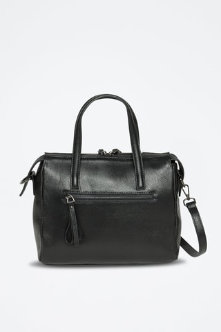 Borsa a mano in crosta di pelle Sybille - Nero