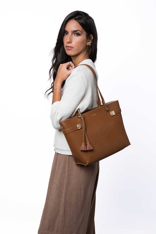 Shopping bag in pelle Jasmine - Marrone