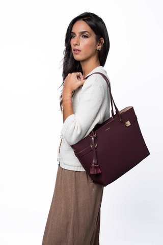 Shopping bag in pelle Jasmine - Bordeaux