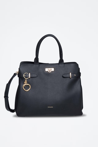 Borsa a mano in crosta di pelle Vanda - Nero