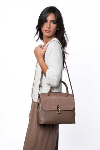 Borsa a mano in pelle Ninon - Marrone