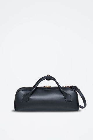 Borsa a mano in crosta di pelle Nava - Nero
