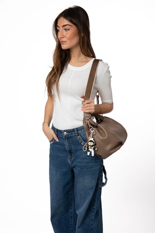 Borsa a mano in pelle Mariel - Marrone